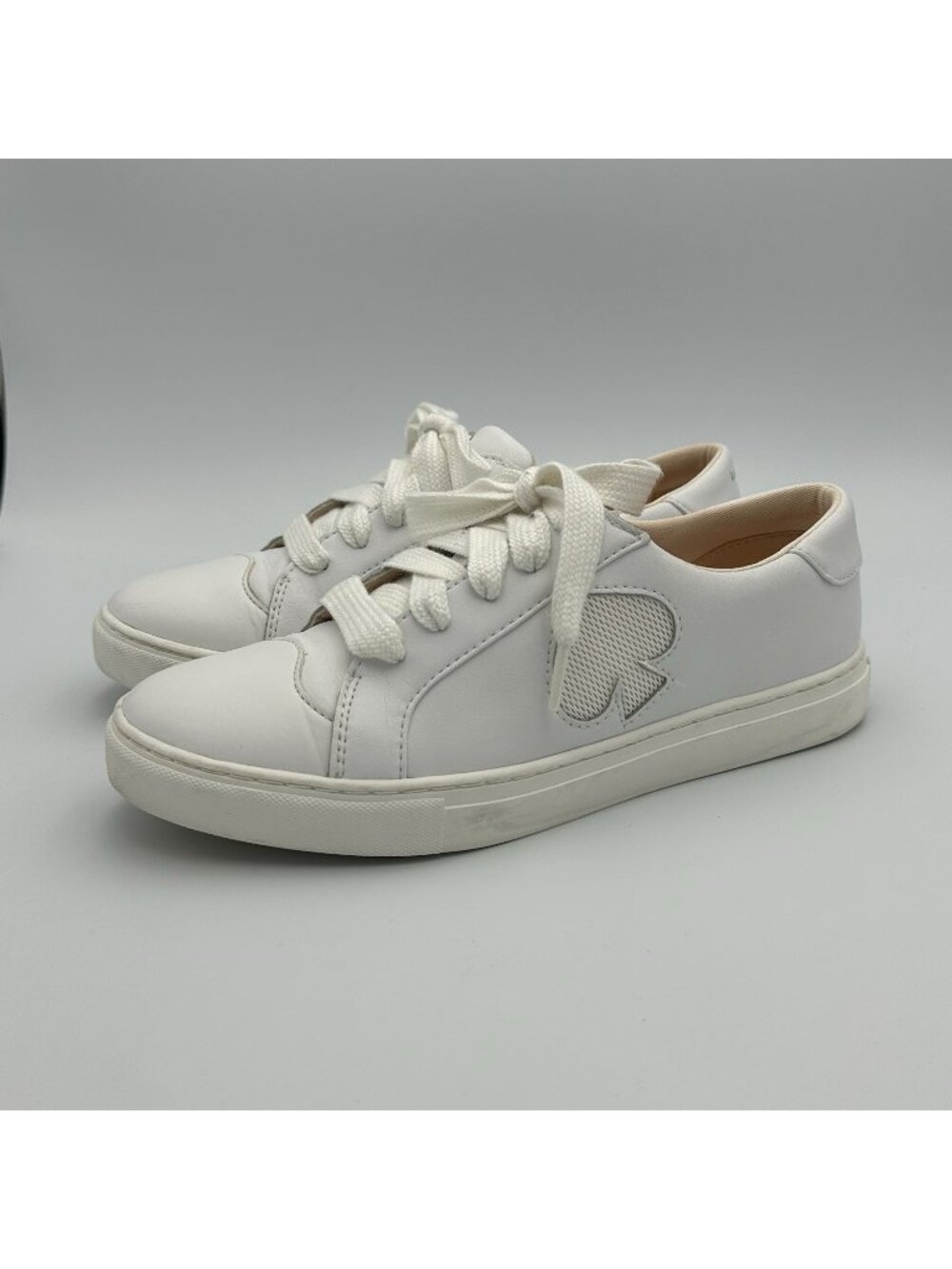 Kate Spade New York Fez Sneakers Women’s Size 7.5 White Leather Lace Up Shoes